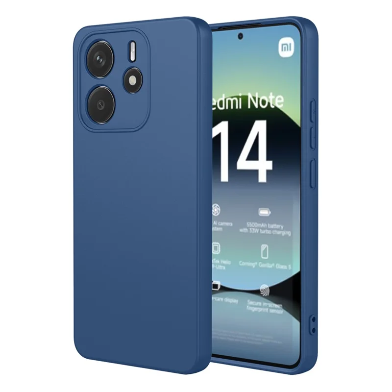 Bulk Purchasing for Xiaomi Redmi Note 14 4G (164.84mm) Case Liquid Silicone Feel Soft TPU Protective Phone Cover - Blue