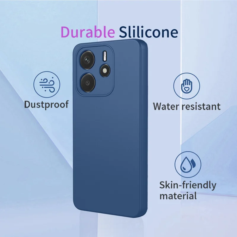 Bulk Purchasing for Xiaomi Redmi Note 14 4G (164.84mm) Case Liquid Silicone Feel Soft TPU Protective Phone Cover - Blue