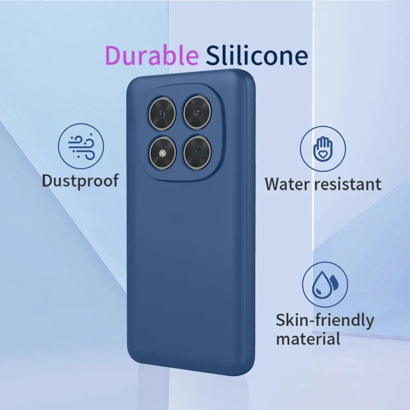 Bulk Purchasing for Xiaomi Redmi Note 14 Pro 5G  /  Poco X7 5G Case Liquid Silicone Feel Soft TPU Protective Phone Cover - Blue