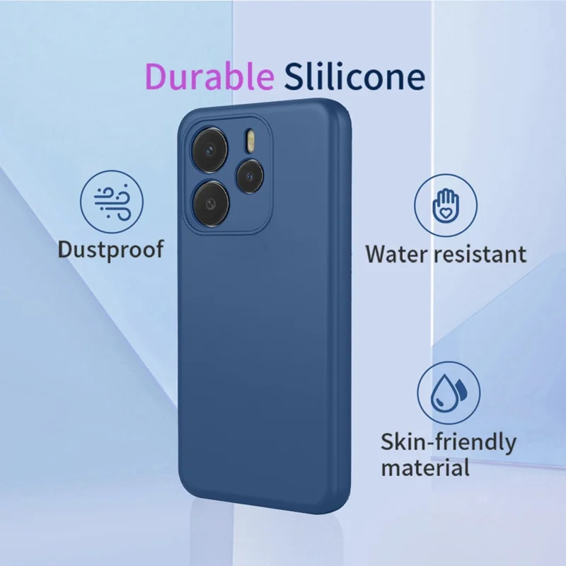 Bulk Purchasing for Xiaomi Redmi Note 14 5G Case Liquid Silicone Feel Soft TPU Protective Phone Cover - Blue