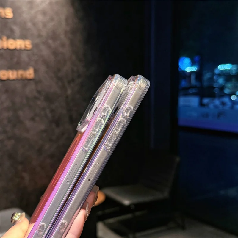 For iPhone 17 Pro Max Case TPU + PC Laser Gradient Color Changing Phone Cover - Matte Surface
