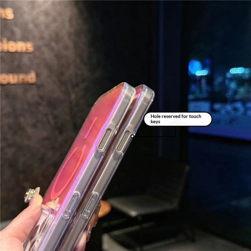 Funda magnética para iPhone 17 Pro compatible con MagSafe, carcasa de teléfono con cambio de color láser TPU + PC - superficie láser / brillante