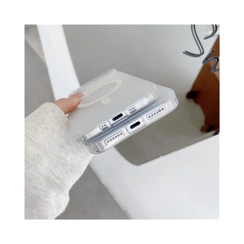 Funda magnética para iPhone 17 Pro compatible con MagSafe, carcasa de teléfono con cambio de color láser TPU + PC - superficie láser / brillante