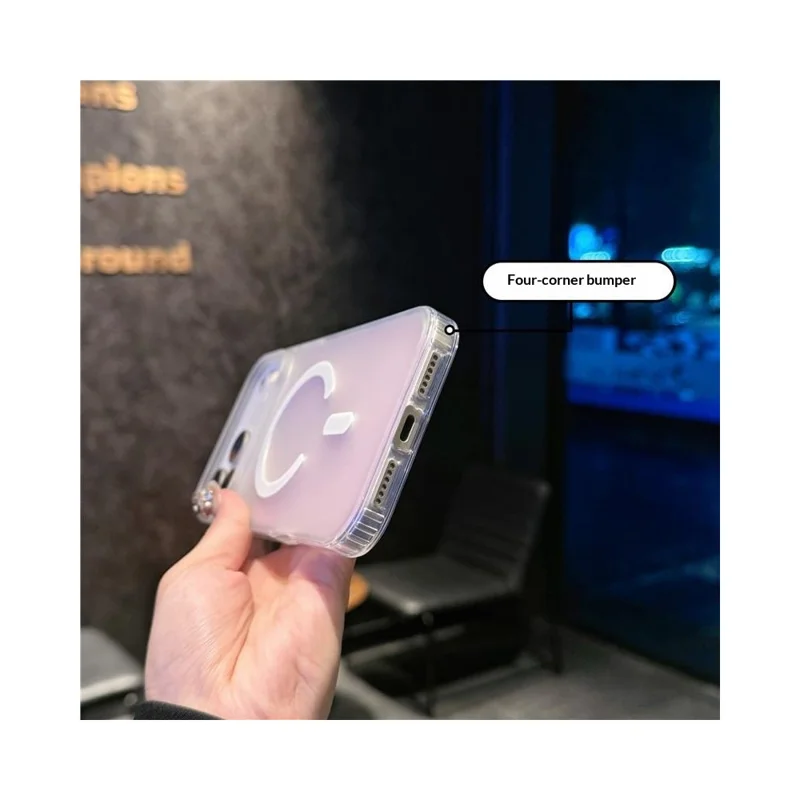 Funda magnética para iPhone 17 Pro Max compatible con MagSafe, funda de teléfono con cambio de color láser gradiente TPU + PC - superficie mate