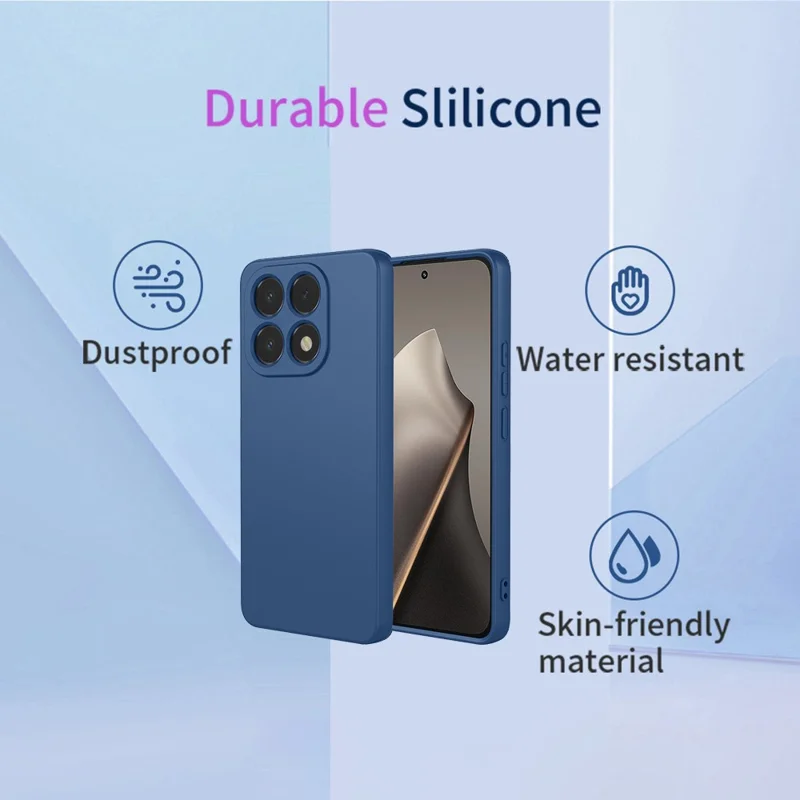 Bulk Purchasing for Xiaomi 15T Case Liquid Silicone Feel Soft TPU Protective Phone Cover - Blue
