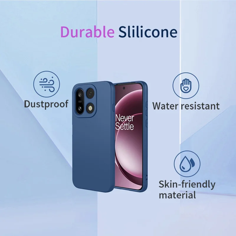 Acquisto all'ingrosso per custodia OnePlus 15 5G, morbida custodia protettiva in materiale TPU con effetto silicone liquido - Blu