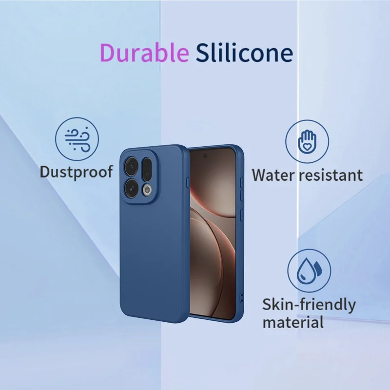 Оптовая покупка чехла для Oppo Find X9 5G, ощущение как у жидкого силикона, мягкий чехол из ТПУ, защитное покрытие для телефона — синий
