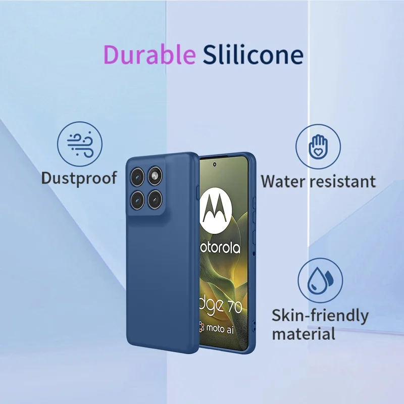 Achat en gros pour Motorola Edge 70 5G, étui avec effet silicone liquide, housse de protection souple en TPU - Bleu