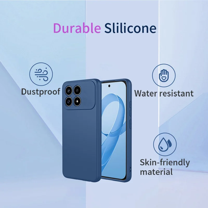 Bulk Purchasing for Xiaomi Poco F8 Pro 5G  /  Redmi K90 5G Case Liquid Silicone Feel Soft TPU Protective Phone Cover - Blue
