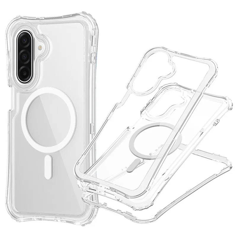 For Samsung Galaxy S26+ Magnetic Case PC + TPU 3 in 1 Drop-proof Clear Phone Cover - Transparent