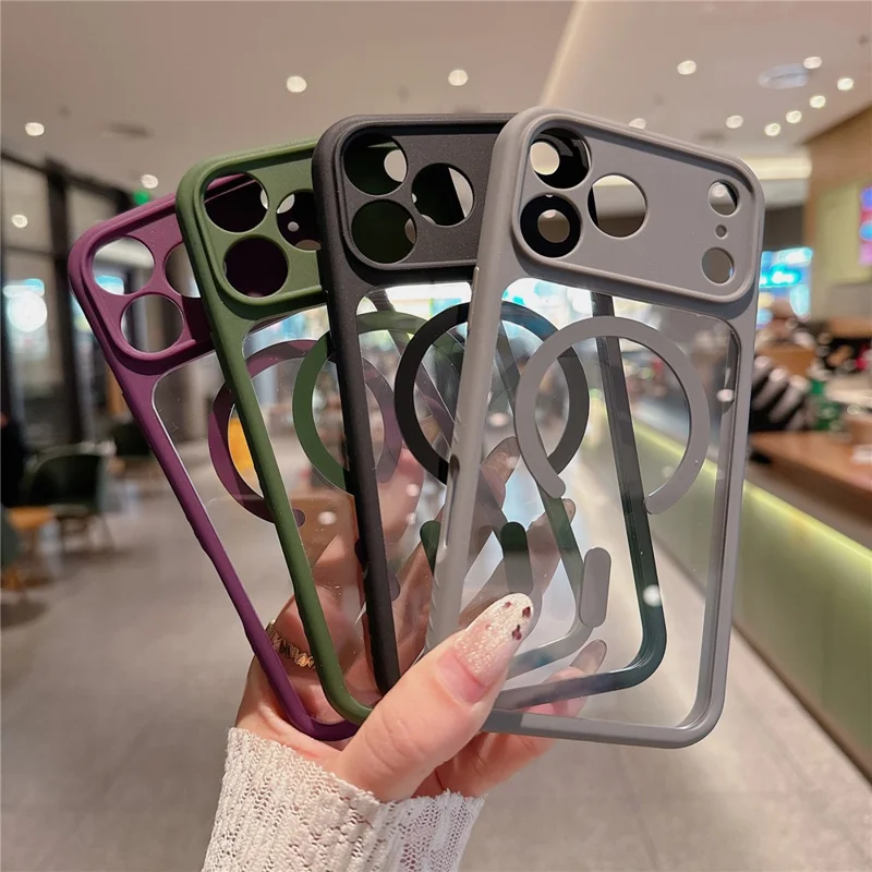 For iPhone 17 Pro Max Magnetic Case Compatible with MagSafe PC + TPU Shockproof Phone Cover (Precise Lens Cutouts) - Orange