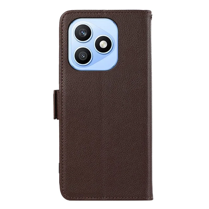 ABEEL For Honor X8b 4G Case Litchi Texture Leather RFID Blocking Phone Cover - Brown