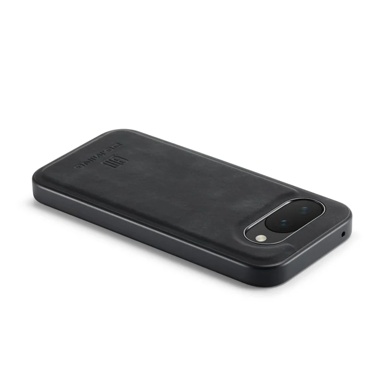 DG.MING For Google Pixel 10a Case PU Leather Covered PC + TPU Hybrid Phone Shell - Black