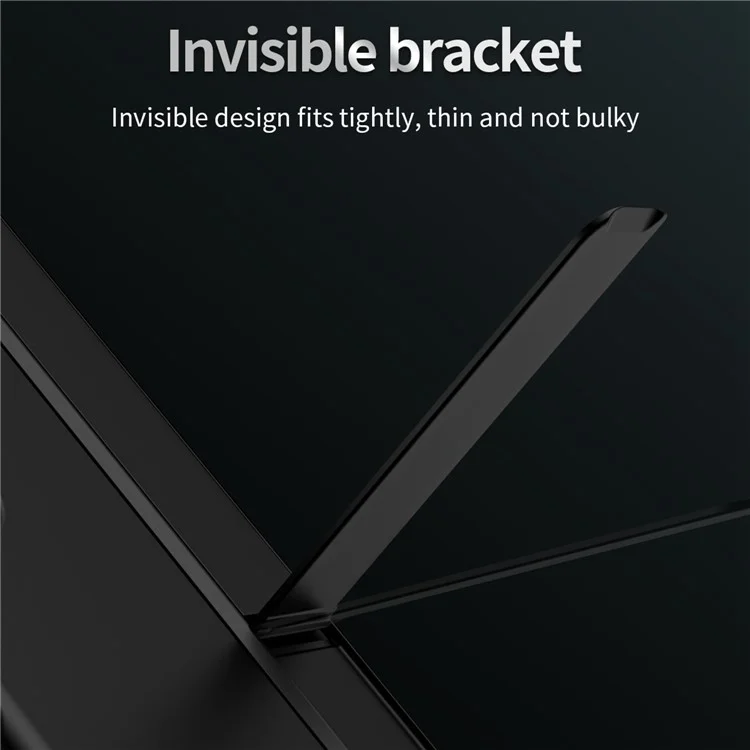 Для Samsung Galaxy Z Fold4 5G Rubberized Hard PC Folding Shell Невидимая подставка Противоударный защитный чехол для телефона с держателем для карандаша - Черный