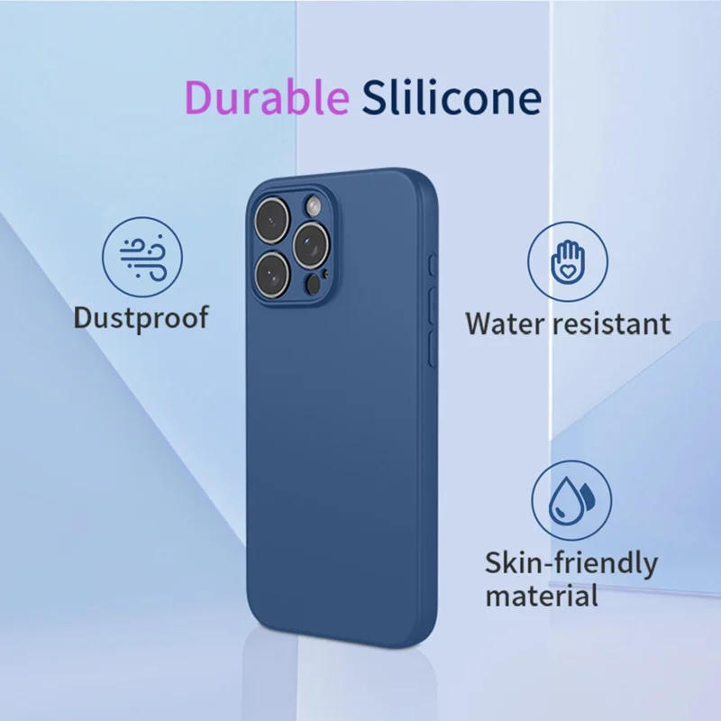 Bulk Purchasing for iPhone 16 Pro Case Liquid Silicone Feel Soft TPU Protective Phone Cover - Blue
