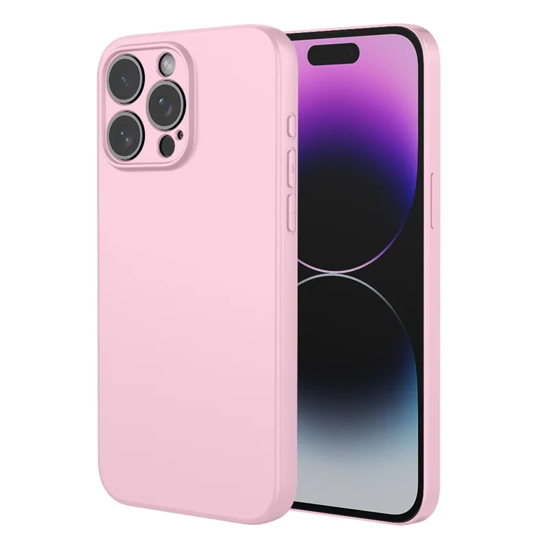 Bulk Purchasing for iPhone 15 Pro Case Liquid Silicone Feel Soft TPU Protective Phone Cover - Pink