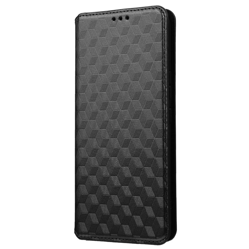 Pour Nokia C31 4G Imprimé Rhombus Pattern Flip Phone Cover PU Leather Stand Magnetic Auto-absorbed Folio Wallet Case - Noir