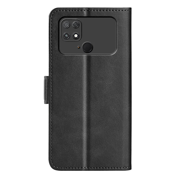 Pour Xiaomi Poco C40 4G Anti-scratch PU Leather Dual Magnetic Flasp Texture Texture Stand Case Portefeuille Protection de Protection Téléphone - le Noir