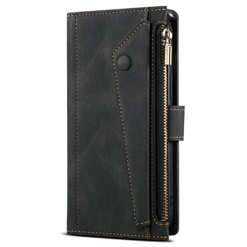 ESEBLE Star Series For iPhone XR 6.1 inch Case Zipper Wallet Leather Stand Phone Cover - Black