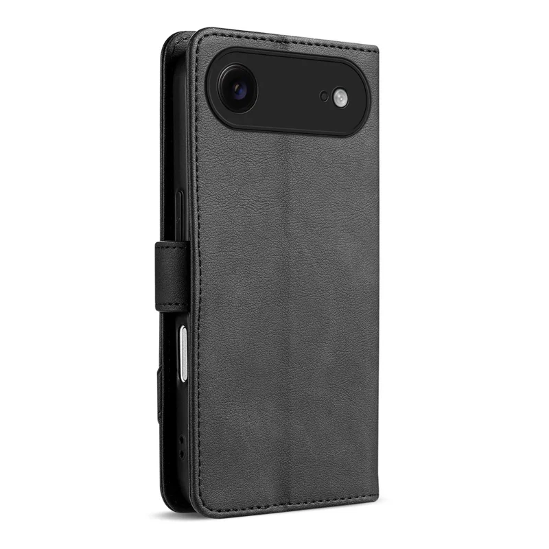 AZNS A2 for iPhone Air Leather Case with Wrist Strap RFID Blocking Wallet Stand Phone Cover - Black