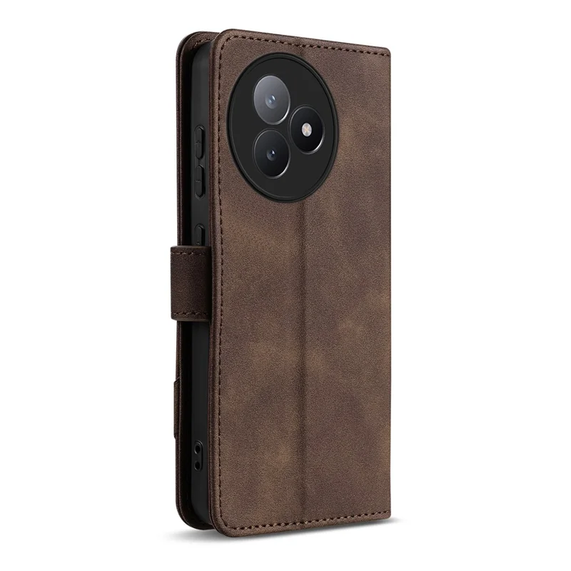 AZNS A2 for Xiaomi Redmi K80 Ultra 5G Leather Case with Wrist Strap RFID Blocking Wallet Stand Phone Cover - Brown