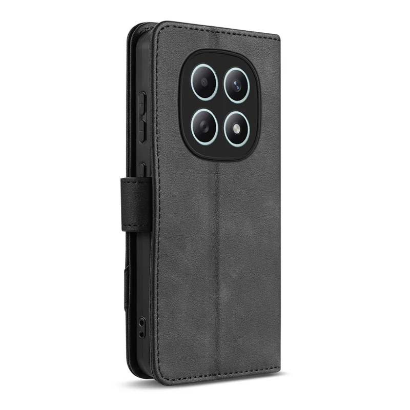 AZNS A2 for Xiaomi Redmi Note 15 5G (Global) Leather Case with Wrist Strap RFID Blocking Wallet Stand Phone Cover - Black