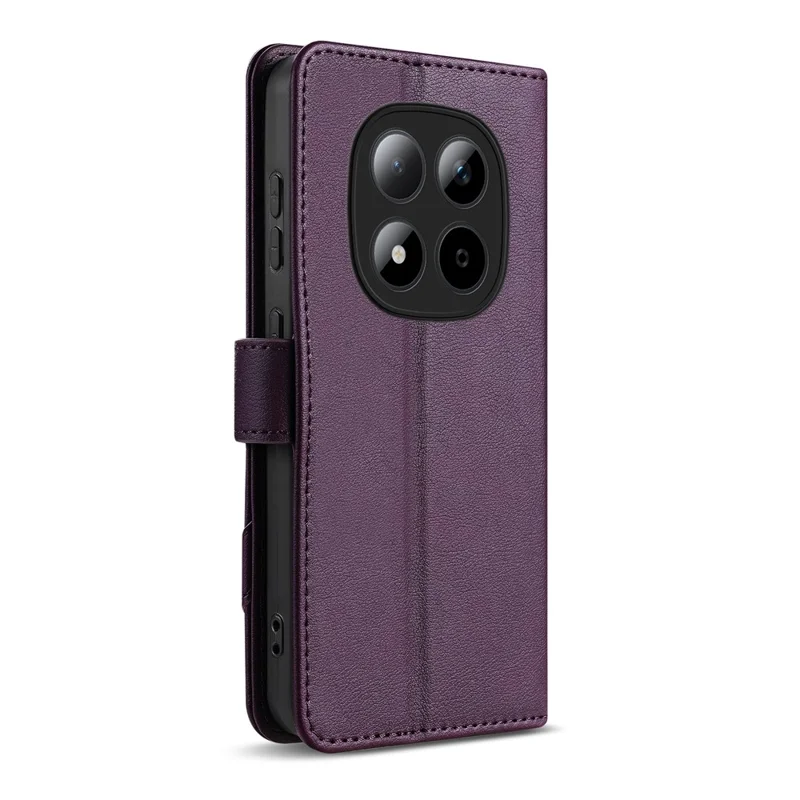 AZNS A2 for Xiaomi Redmi Note 15 Pro 5G (Global) Leather Case with Wrist Strap RFID Blocking Wallet Stand Phone Cover - Purple