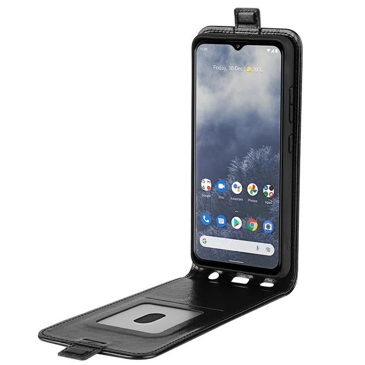 Pour Nokia G60 5G Crazy Horse Texture Card Holder Leather Protective Cover Vertical Flip Phone Anti-drop Case - Noir