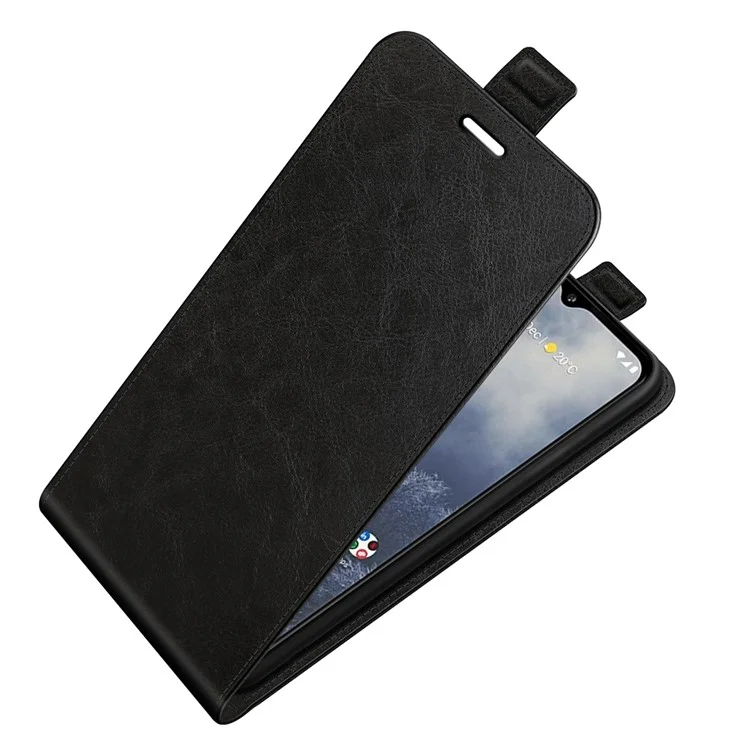 Pour Nokia G60 5G Crazy Horse Texture Card Holder Leather Protective Cover Vertical Flip Phone Anti-drop Case - Noir