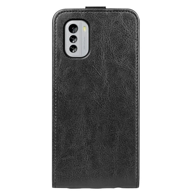 Pour Nokia G60 5G Crazy Horse Texture Card Holder Leather Protective Cover Vertical Flip Phone Anti-drop Case - Noir