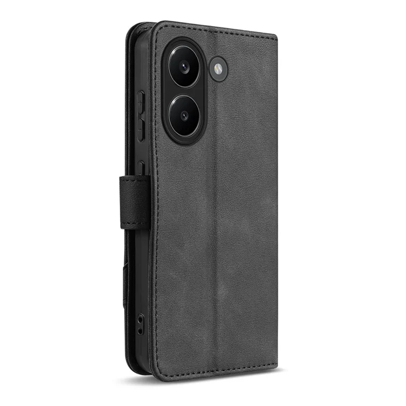 AZNS A2 for Xiaomi Redmi Turbo 5 5G Leather Case with Wrist Strap RFID Blocking Wallet Stand Phone Cover - Black