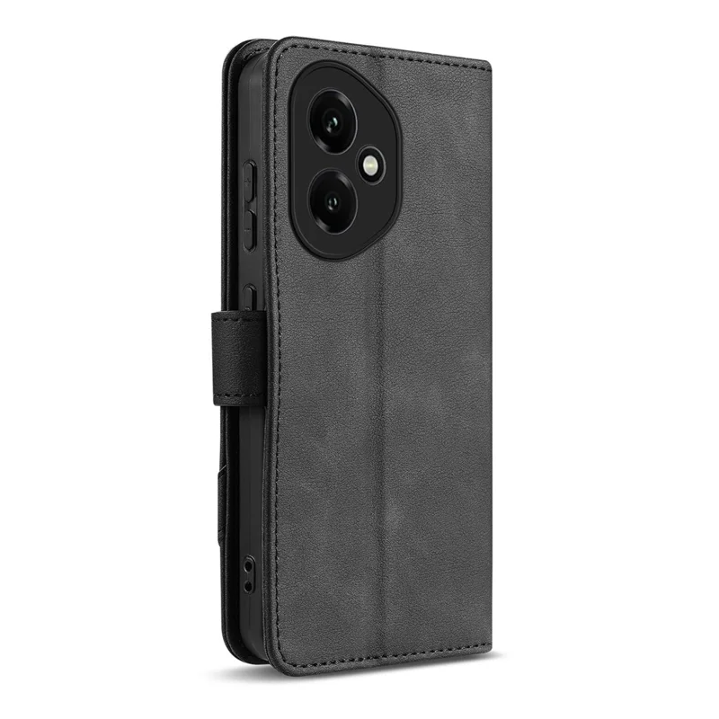 AZNS A2 for Honor 400 5G (Global) Leather Case with Wrist Strap RFID Blocking Wallet Stand Phone Cover - Black