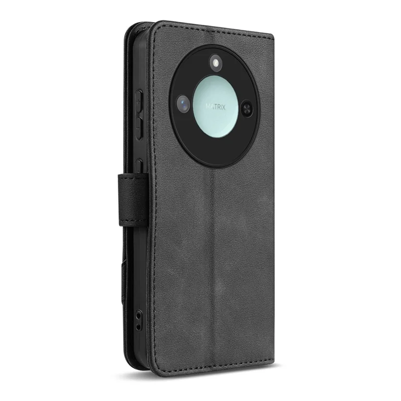 AZNS A2 for Honor X60 5G  /  X9c Smart 5G Leather Case with Wrist Strap RFID Blocking Wallet Stand Phone Cover - Black