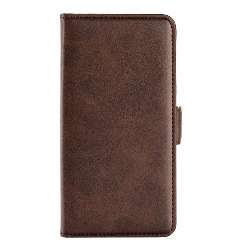 For Nokia G60 5G Dual Magnetic Clasp Wallet Case Calf Texture Stand Case PU Leather Phone Cover - Brown