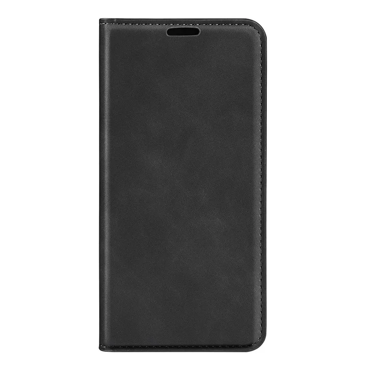 Para Nokia G60 5G Flip Magnetic Auto-absorbed Wallet Cover Skin-touch Feeling PU Leather Folio Phone Stand Case - Preto