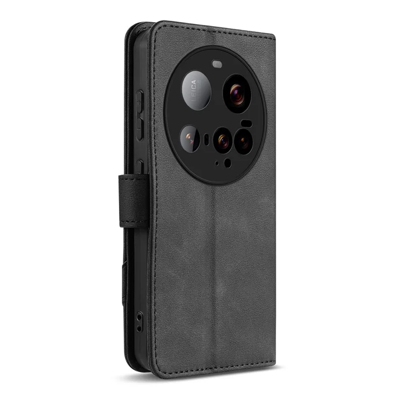 AZNS A2 for Xiaomi 15 Ultra Leather Case with Wrist Strap RFID Blocking Wallet Stand Phone Cover - Black