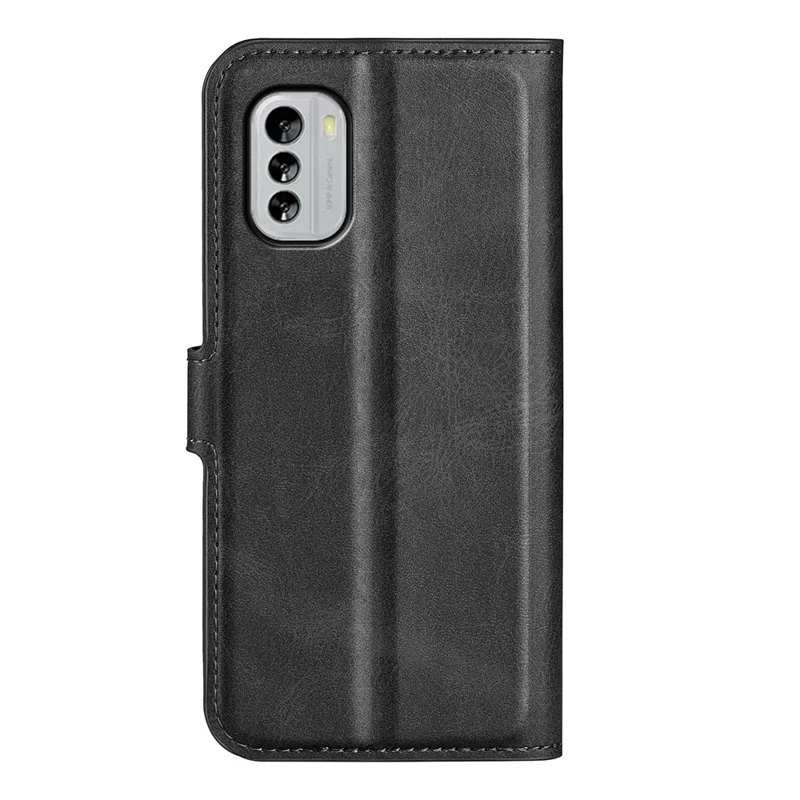 For Nokia G60 5G Anti-scratch PU Leather Case Anti-fingerprint Calf Texture Stand Wallet Magnetic Flip Phone Shell Cover - Black