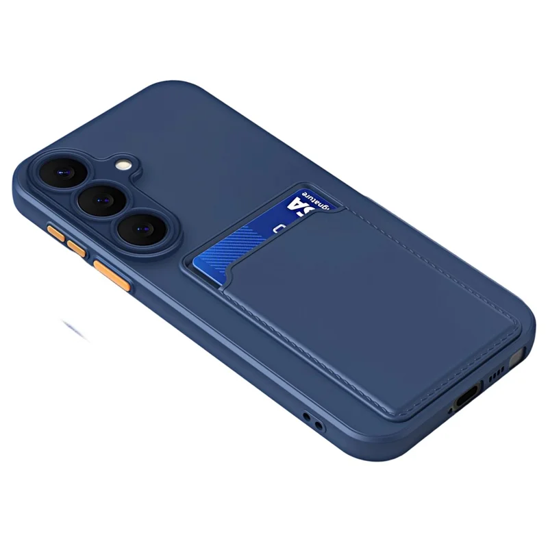 For Samsung Galaxy A37 5G Case Flexible TPU Phone Cover with Back Card Slot - Dark Blue
