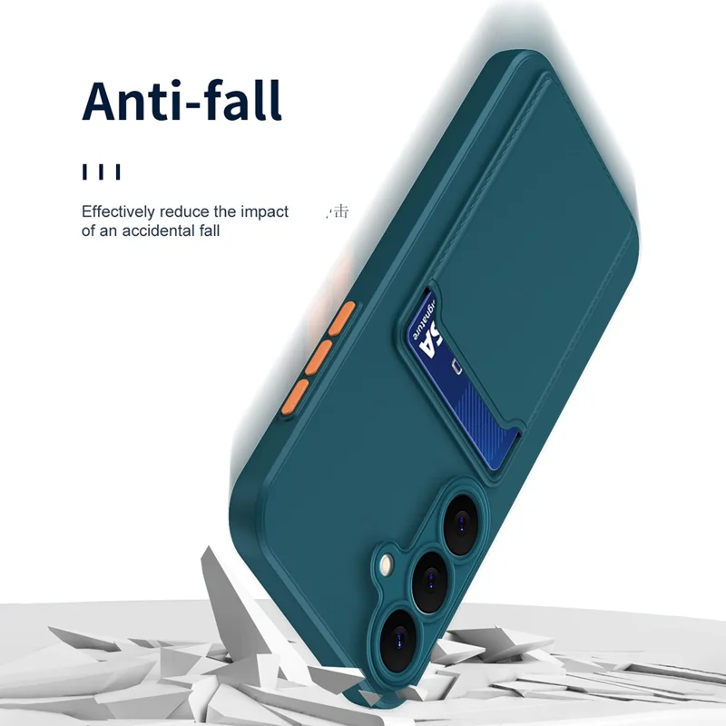 For Samsung Galaxy A37 5G Case Flexible TPU Phone Cover with Back Card Slot - Dark Blue