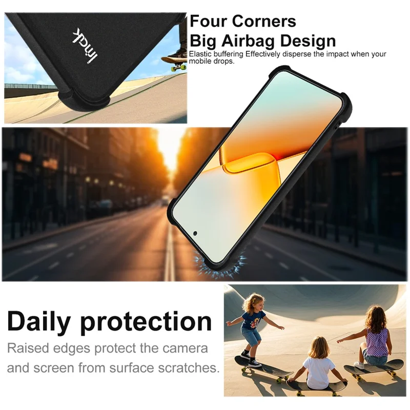 IMAK For Honor Power2 5GCase TPU Phone Cover Airbag Shockproof Protection - Matte Black