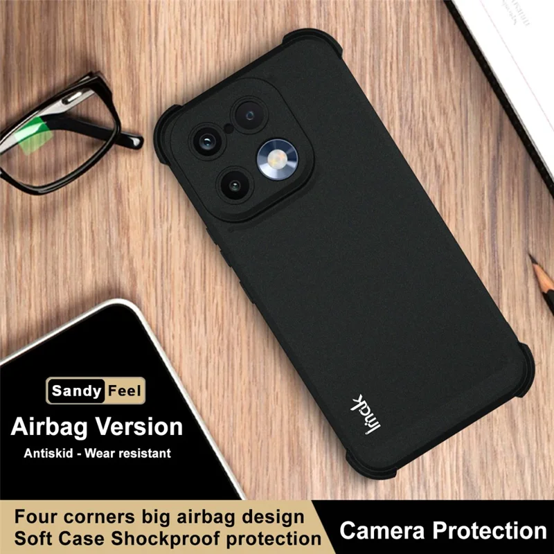IMAK For Realme 16 Pro 5G Case TPU Phone Cover Airbag Shockproof Protection - Matte Black
