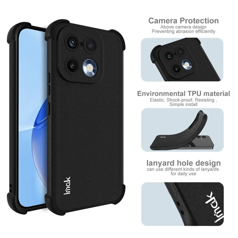 IMAK For Realme 16 Pro 5G Case TPU Phone Cover Airbag Shockproof Protection - Matte Black