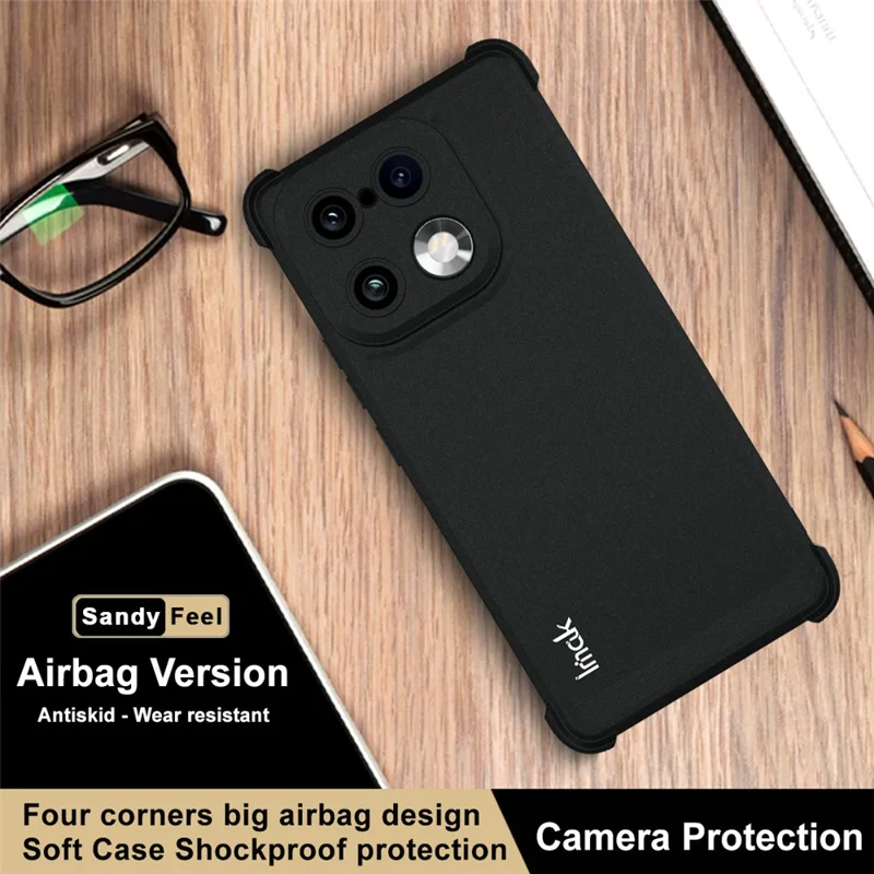 IMAK For Realme 16 Pro+ 5G Case TPU Phone Cover Airbag Shockproof Protection - Matte Black