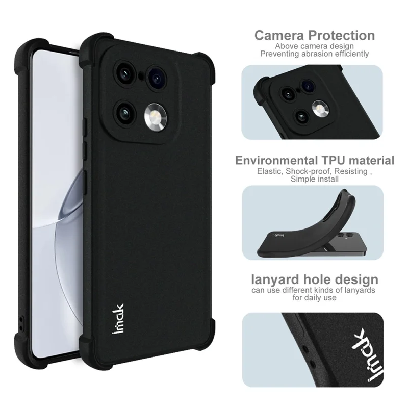 IMAK For Realme 16 Pro+ 5G Case TPU Phone Cover Airbag Shockproof Protection - Matte Black