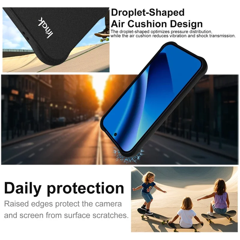 IMAK For Google Pixel 10a Case TPU Phone Cover Airbag Shockproof Protection - Matte Black