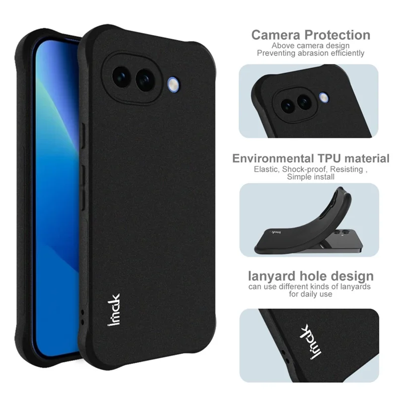 IMAK For Google Pixel 10a Case TPU Phone Cover Airbag Shockproof Protection - Matte Black
