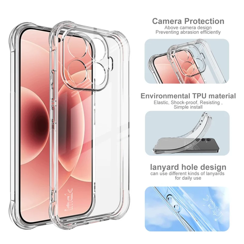 IMAK For Xiaomi 17T Case TPU Phone Cover Airbag Shockproof Protection - Transparent