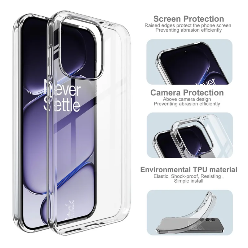 IMAK UX-10 Series For OnePlus Turbo 6 5G Phone Case Soft TPU Mobile Back Cover - Transparent