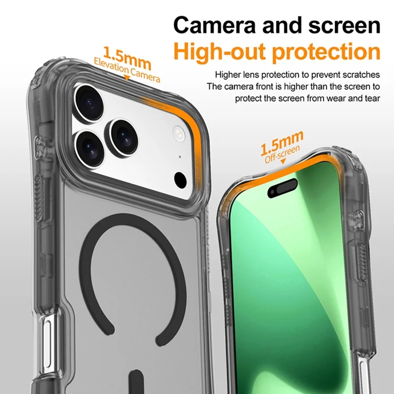 Für iPhone 17 Pro Max Magnetisches Handyhülle Weichberührung 2-in-1 PC+TPU Stoßfestes Cover Kompatibel mit MagSafe - Schwarz