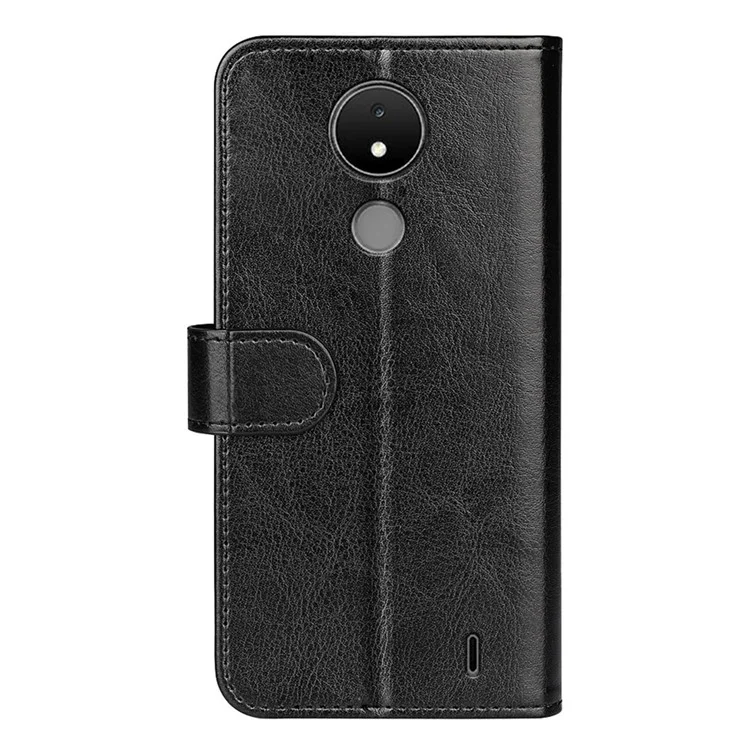 Pour Nokia C21 Antirayure Crazy Horse Texture Flip Stand Étui en cuir PU + Étui de portefeuille en TPU - Noir